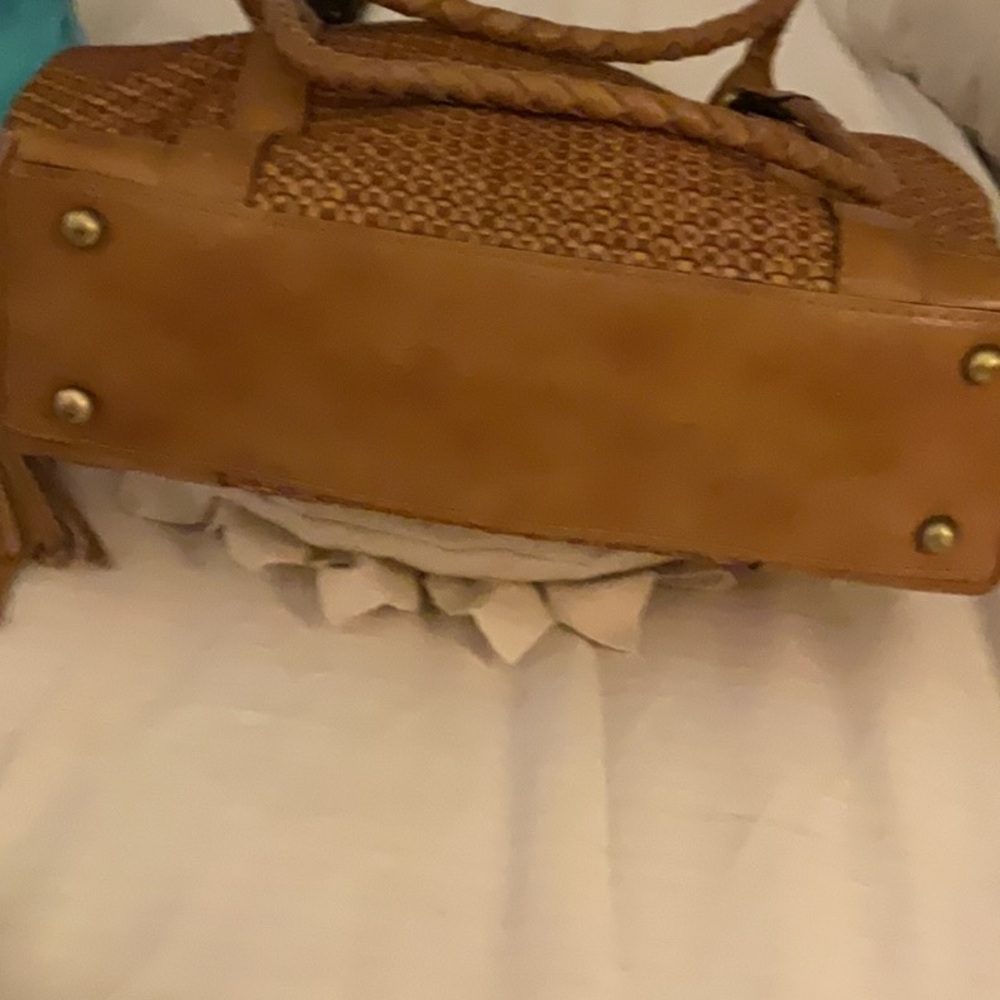 NWTS! Patricia Nash Rena Leather Woven Tassel Tote Bag - Picture 11 of 12